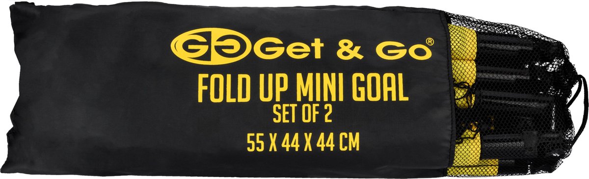 Get & Go Voetbaldoel Opvouwbaar Set van 2 - 55x44x44 cm - Voetbalgoal voor kinderen - Zwart/Geel — afbeelding 6