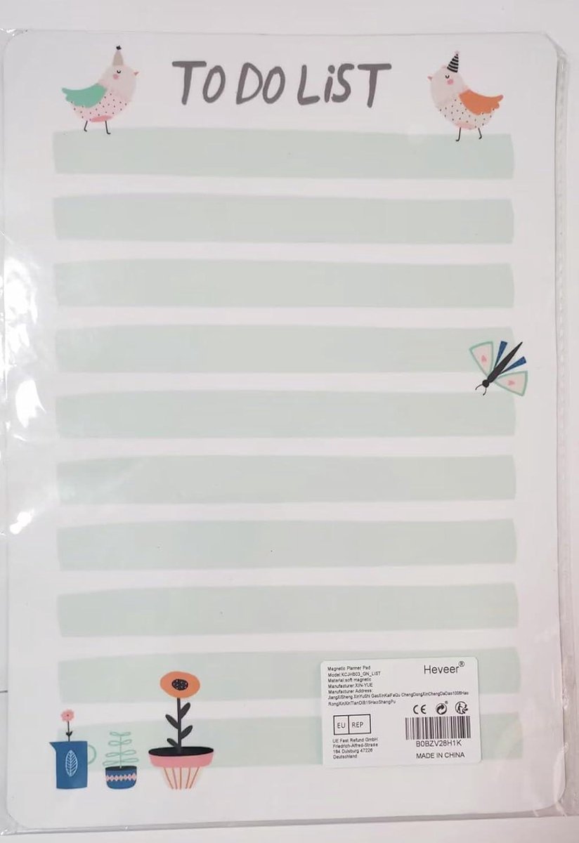 Magnetische to-do-lijst - praktische dagplanner voor koelkast - 1 stuk - groen - A4 — cadeau in Kalenders & Planners - foto 2