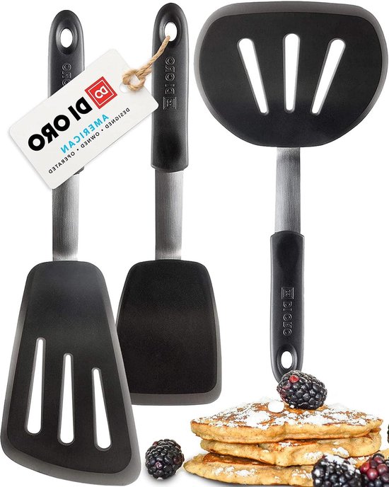 Brede ronde spatel, pannenkoekspatel, Chef brede ronde spatel Flexibele siliconen spatel Hittebestendig voor pannenkoekeieren en bredere spatels voor kookgerei met antiaanbaklaag