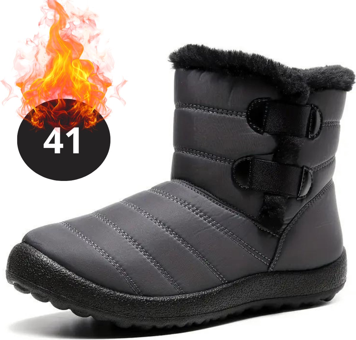 Bovista Snowboots Sneeuwschoenen Sneeuwboots Dames Wintersport Ski Skischoenen – 41 Bandje Grijs