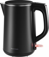 Waterkoker Dubbelwandig 2200W - Retro - Elektrisch - 1.7L - Zwart - Vivid Green