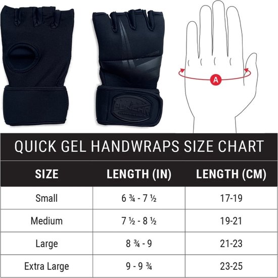 PunchR™ Gel Tech Neopreen Binnenhandschoenen Zwart - L