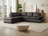 Bol.com Vente-unique Hoekbank van leer ONYX II - bruin - hoek links aanbieding
