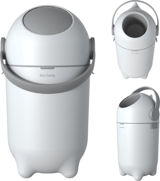 Born Lucky Luieremmer Met Anti Geur Systeem - Tot 25 Luiers (10L) - Snow