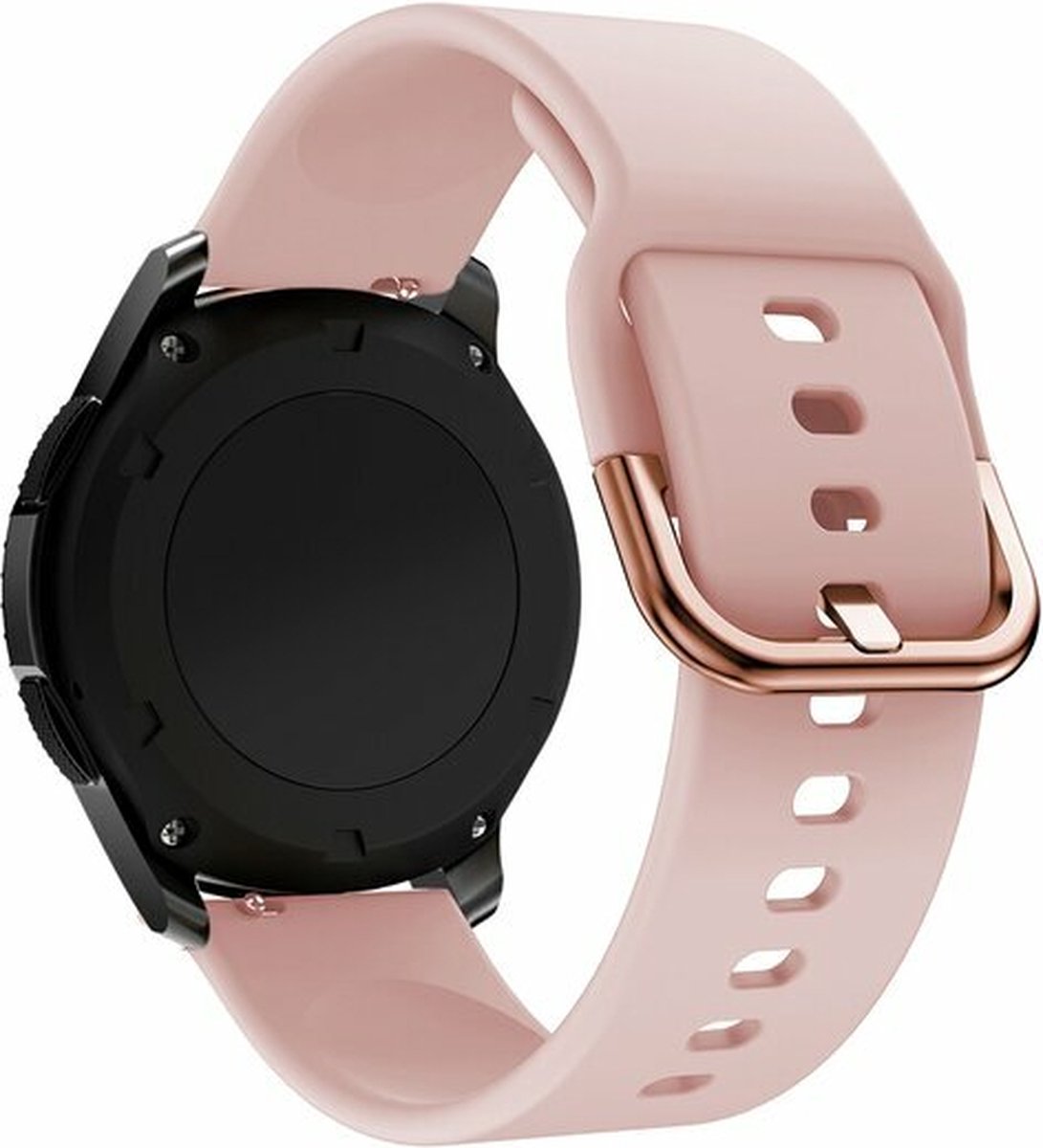 By Qubix - Siliconen sportband 20mm - Roze - Geschikt voor Samsung Galaxy Watch 7 (40 & 44mm) - Galaxy Watch FE - Galaxy Watch 6 - Galaxy Watch 6 Pro - Galaxy Watch 5 - 5 Pro - Galaxy Watch 4 - 4 Classic - Active 2 - Watch 3 (41mm)