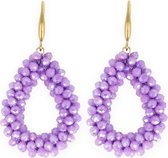 Lajetti - Boucle d'oreille pendante lilas pour femme - Boucle d'oreille en perles pour mariage