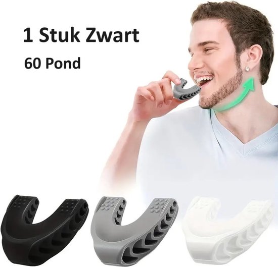 Foto: Kaaklijn trainer i jawline trainer i kaak trainer i kaakspier trainer i kaaklijntrainer i gevorderden i 60 pond weerstand i zwart