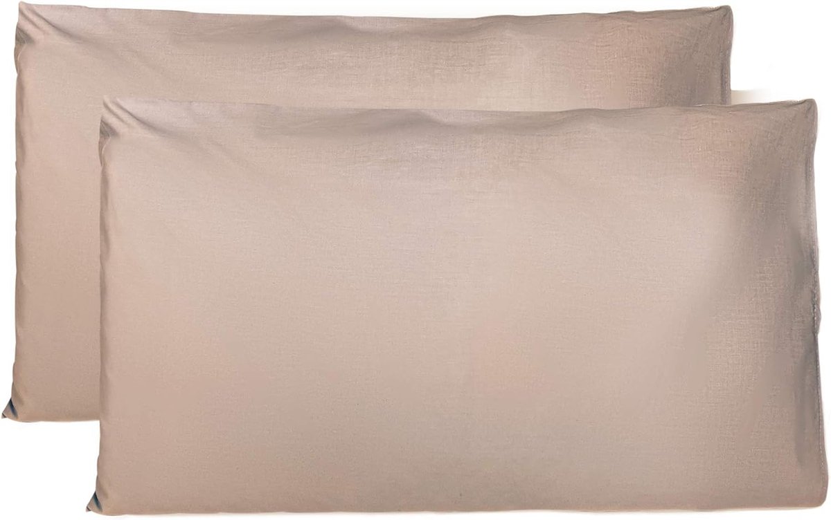Azalia kussenslopen 100% Pure katoen 50X70 CM, Set van 2 Bed Kussen Stoffen Gemaakt in Italië, Tassluiting, Solid Color, Standaard Maat met - Schildpad