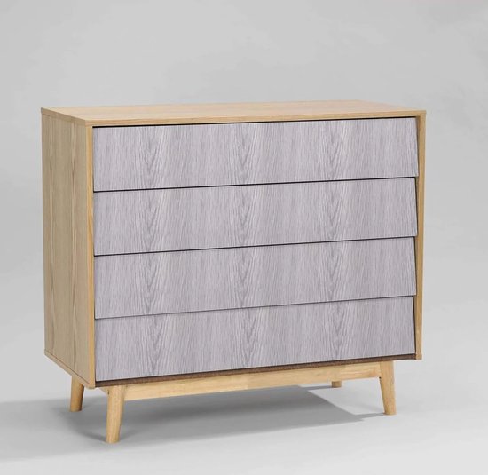 TOTIO 80 cm x 4 m Zelfklevend behang houtnerf-look plakfolie waterdichte meubelfolie 3D eiken nerf warm bruin met luchtgeleiding matte dikke vinylfolie voor keuken badkamer woonkamer beige