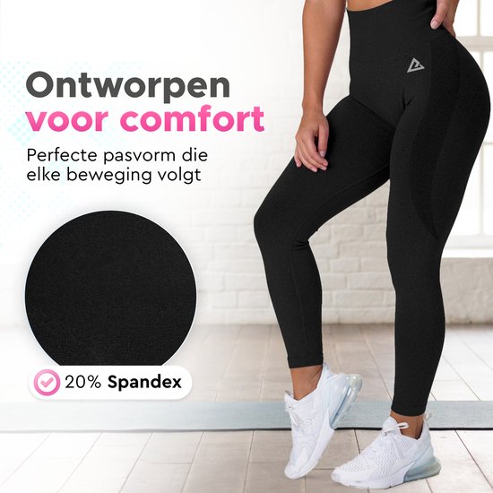 Mewave | Legging de sport noir | Femmes | Pantalon de sport | Vêtements de sport | Jambières de yoga | Pantalon de course à pied | TIC Tac | Fitness | Taille L