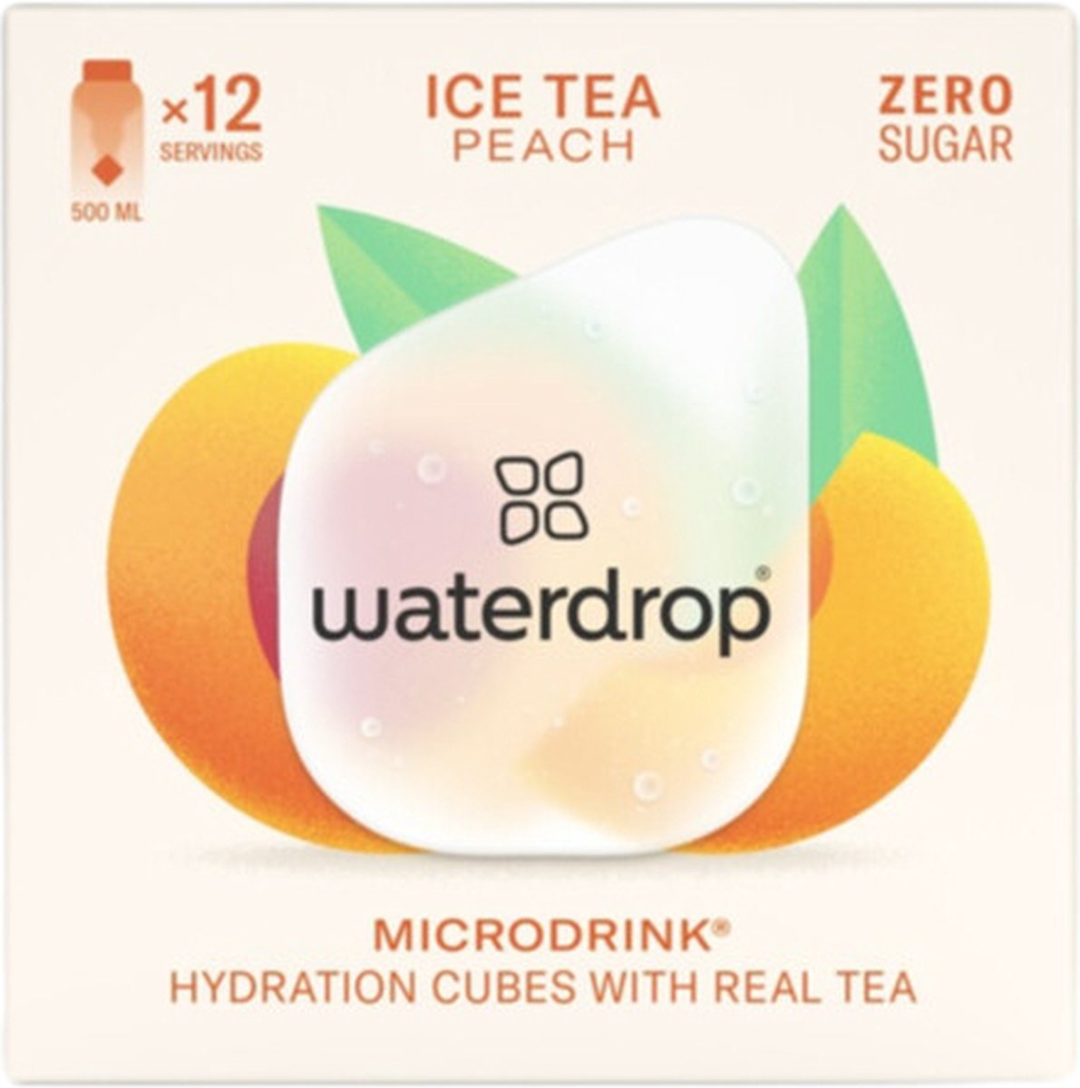 Waterdrop Microdrink Hydratatieblokjes Ice Tea Peach - 3 x 12 stuks - Voordeelverpakking