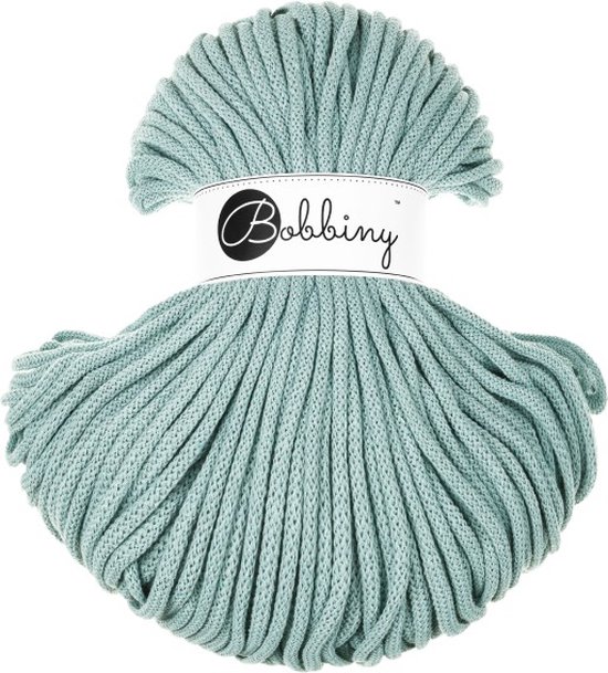 Bobbiny Premium cords 5 mm - rope-garen, 100 m, 100% katoen, houtskool