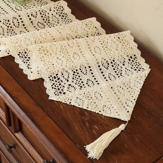 Artoid Mode Zwarte Boho Landelijke Rustieke Boerderij Kwastje Halloween Tafelloper, 33x143 cm Keuken Eettafel Decoratie Bruiloft Vakantie Party Decor