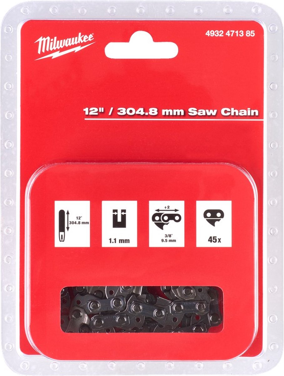 Milwaukee Ketting voor kettingzaag 3/8 x 304,8 x 1,1 - 4932471385