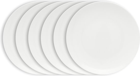 vtwonen Ontbijtborden - Serviesset - Wit - Borden - Bordenset van 6 - 23cm
