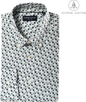 Chris Cayne overhemd met borstzak - 3XL - lange mouw - groen - print - grote maten