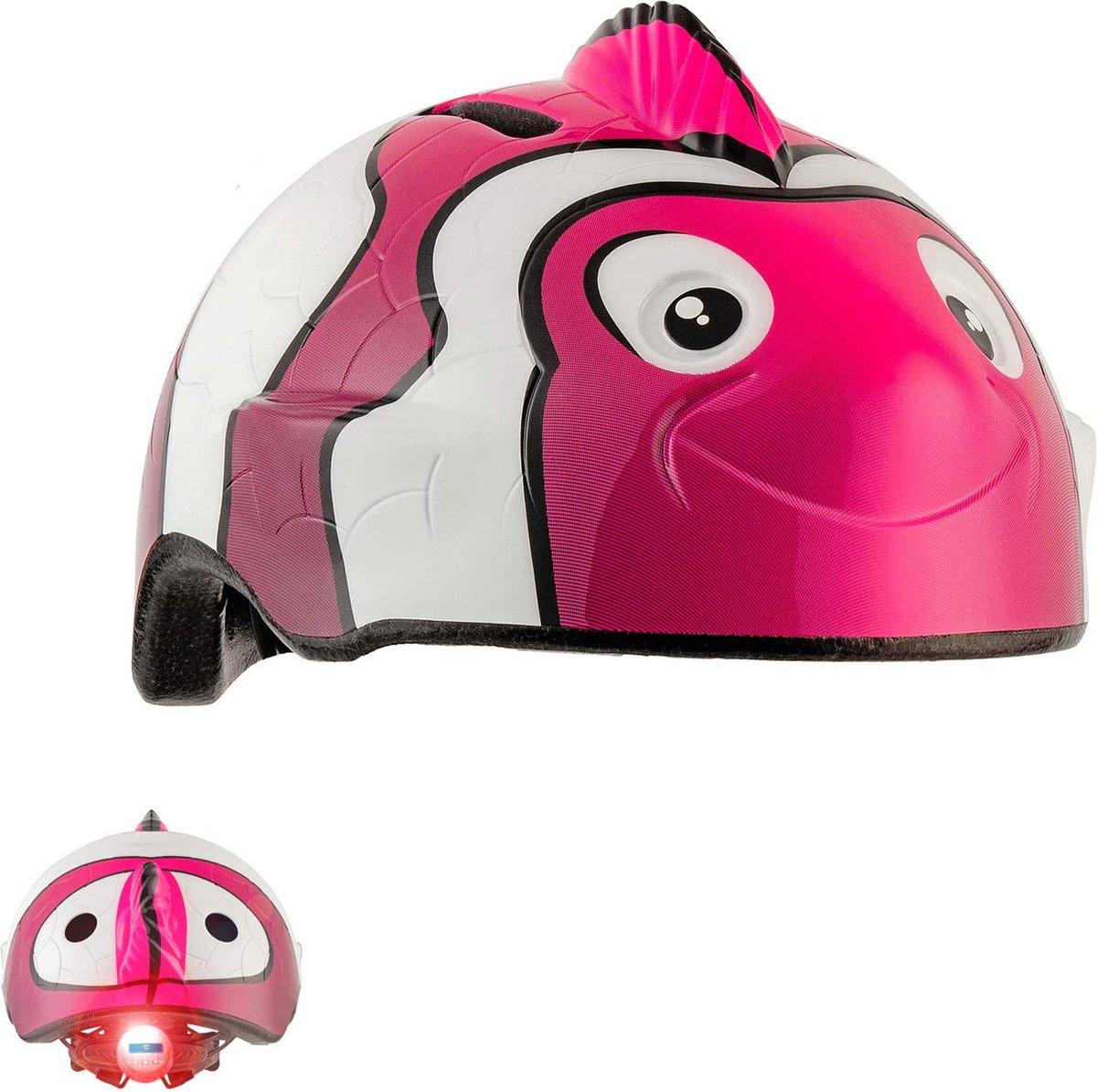 Crazy Safety - Kinderfietshelm - Fietshelm voor kinderen - Roze Nemo Vis - EN1078 Gecertificeerd - Maat S - 49/54 cm verstelbaar