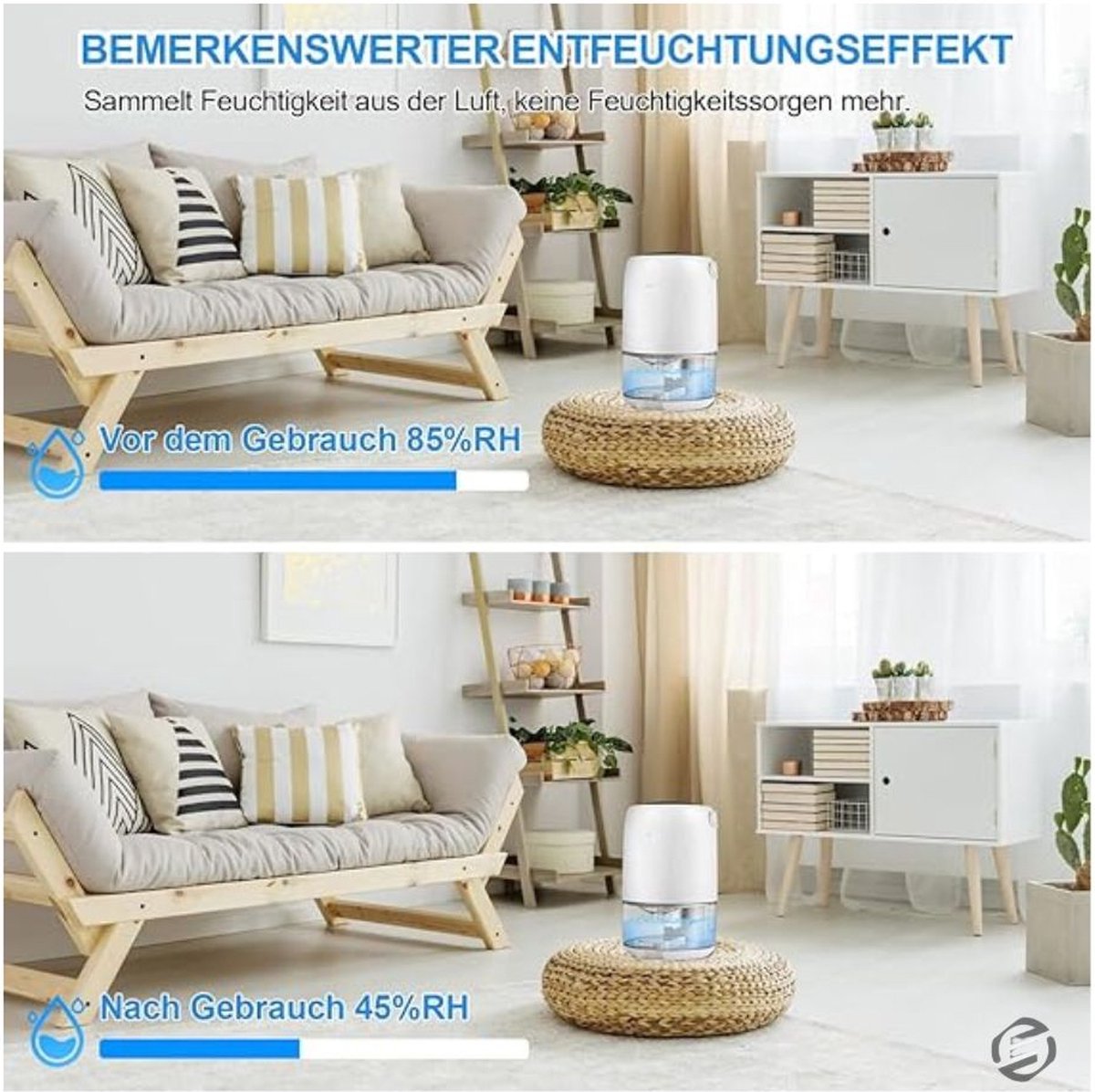 Equivera Vochtvreter Electrisch - Ontvochtiger - Ontvochtiger Huis - Ontvochtiger Kelderruimte - Luchtontvochtiger - luchtontvochtiger en luchtreiniger