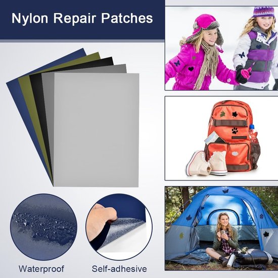 Patch De Réparation Nylon Auto-adhésif Hemline – 10 X 20 Cm – Rouge – Pour Veste, Tente, Kite, Imperméable