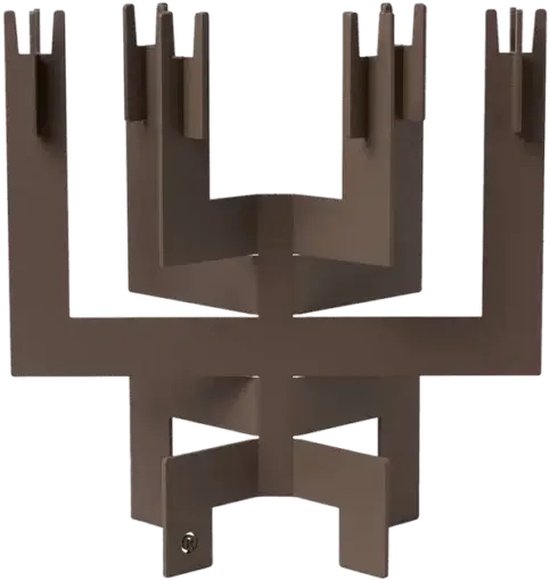 Bougeoir Robuste °01 | Marron | 6 bras | Design unique | Acier | 43,5 x 32,5 x 17,5 cm