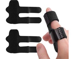 2-pack -Vingerbrace - Vingerorthese - Vingerspalk - Gebroken vingerbrace - Gezamenlijke startonderbreker (voor artritispijn, sportblessures, basketbal, honkbal, bowlen) - Zwart (normaal, volwassenen)