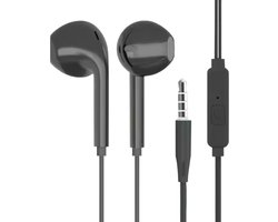 Oordoppen met draad - Met Microfoon - voor Muziek - Zwart - 3.5mm - Oortjes
