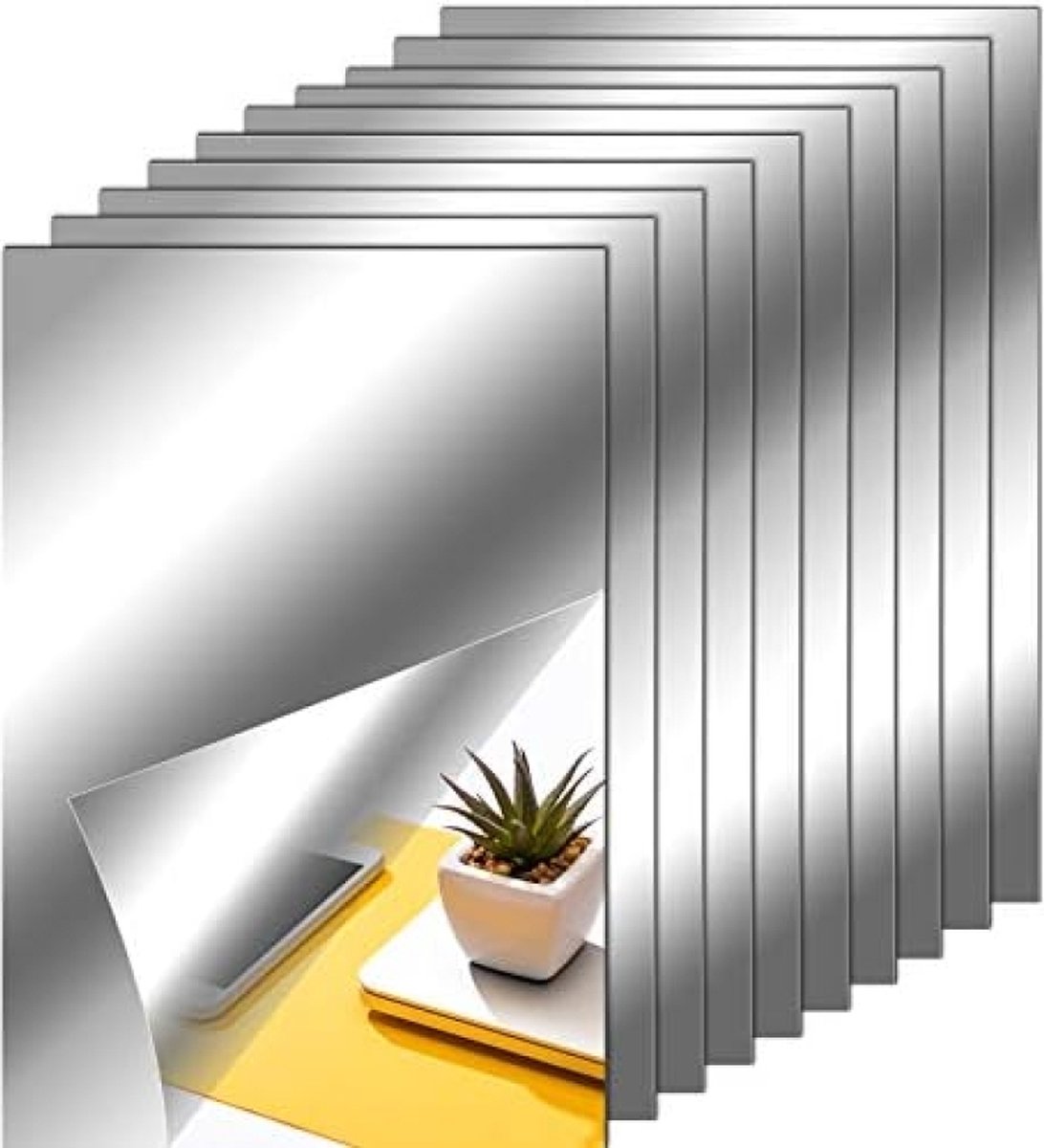 Flexibele spiegelbladen, zelfklevend, tegelspiegelstickers voor woondecoratie (6 x 9 inch)