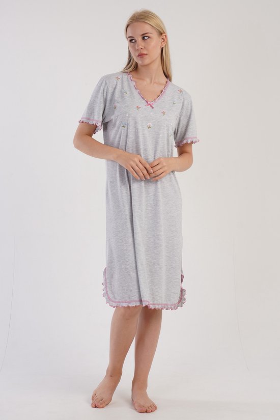 Vienetta - Chemise de nuit pour femme, manches courtes - XXL