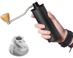 Handmatige Koffiemolen - Conische Burr Mill - Aluminium - 50mm - Zwart