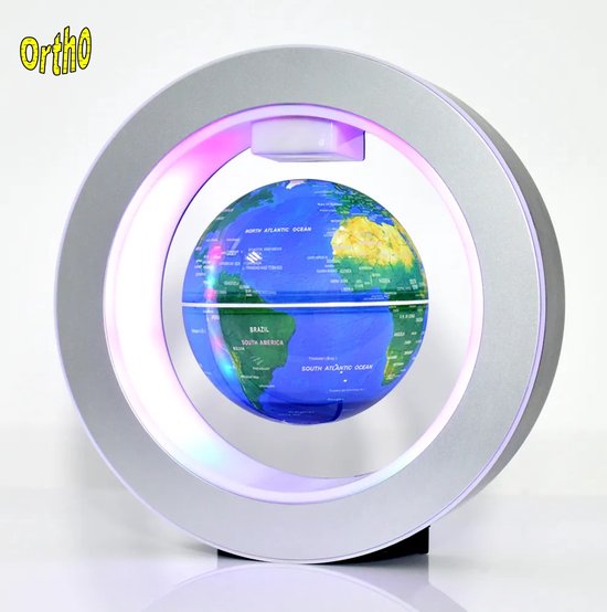 Ortho® - Globe flottant magique - Accessoire de bureau unique - Veilleuse - Eclairage LED - Globe magnétique - Groot modèle