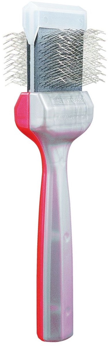 ActiVet Duo Zilver/Rood Undercoater Mat Zapper & Grabber Enkel | Pluk- & Ontwolborstel