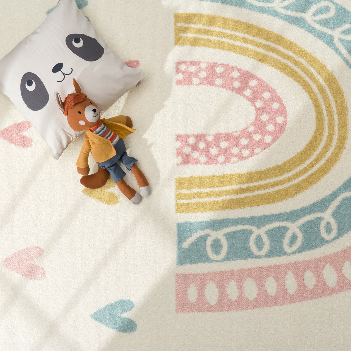 Adventures Kinderkleed vloerkleed - Wolkje - Crème / Multi