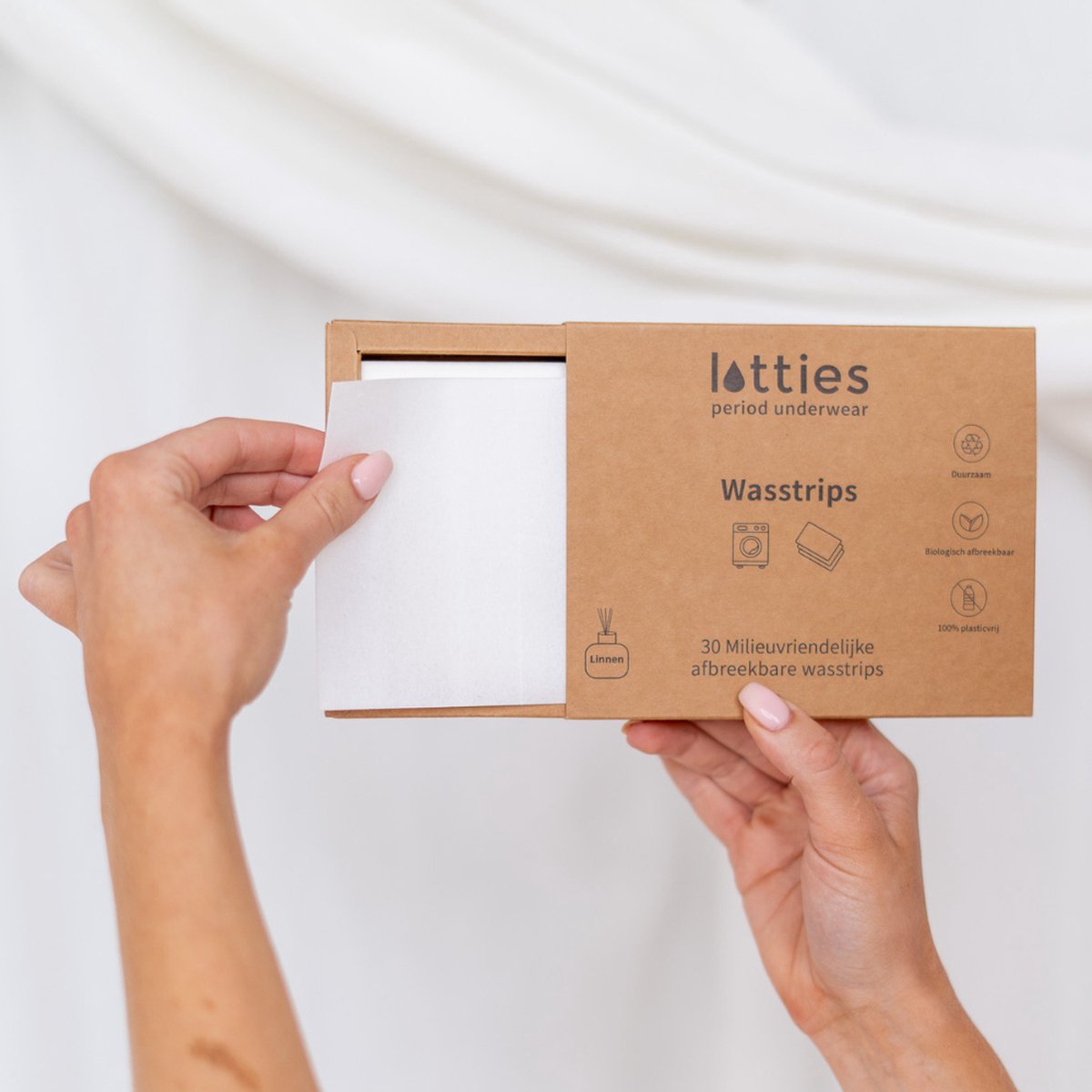 Goedkoopste Wasstrips Lotties Period - 60 wasbeurten - Milde wasmiddeldoekjes - Linnen geur - Milieuvriendelijk, plasticvrij en biologisch afbreekbaar wassen.