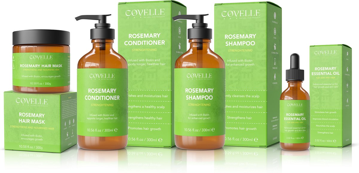 Covelle - Rozemarijn lijn Pakket - Haarolie - Shampoo - Conditioner - Haarmasker