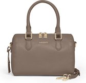 Lazarotti Leren Handtas Schoudertas Bologna Leather Bowling Bag Taupe