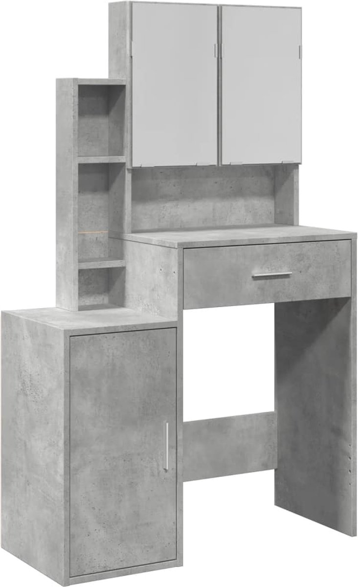 GranMaison Kaptafel met spiegel - Make up tafel - Make up - Toilettafel - Met lades - Betongrijs