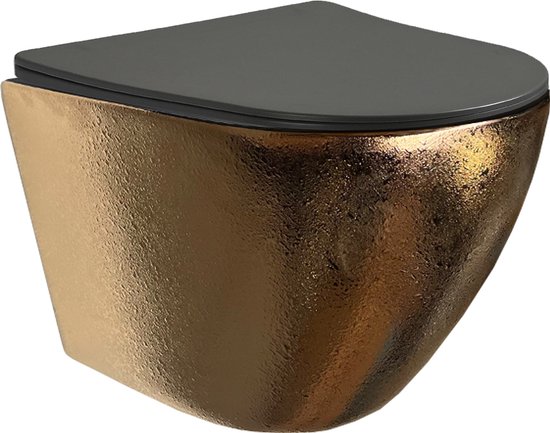 Mawialux hangend rimless toilet - Softclose zitting - Brons goud - Alaska