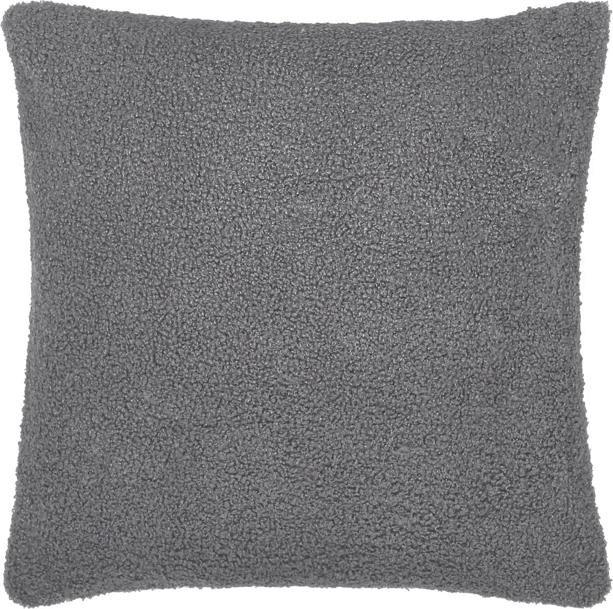 QUVIO Sierkussenhoes - Sierkussens - Sierkussen - Woonkamer - Kussenhoes - Sierkussen 45x45 - Kussenhoes teddy - Sierkussen teddy - Donker grijze kussens - Sierkussens donkergrijs - Teddy stof - Donker grijs