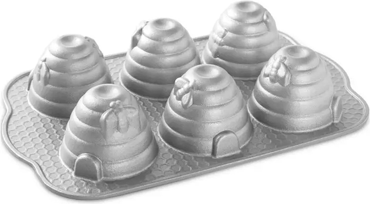 Nordic Ware Beehive Cakelet Bakvorm, 6-vaks zilver