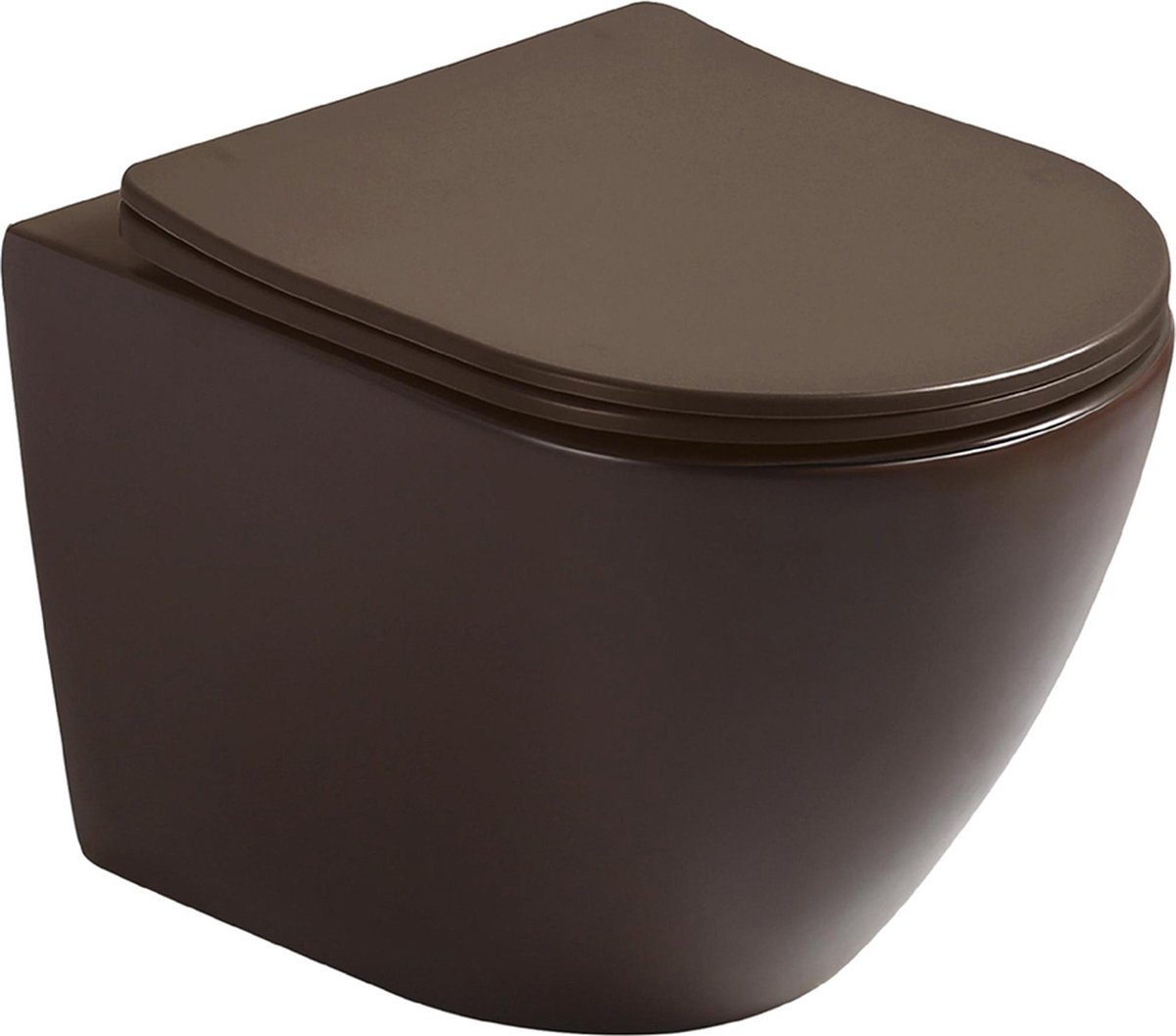 Mawialux hangend rimless toilet - Softclose zitting - Mat bruin - Alaska