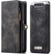 CASEME Samsung Galaxy A80 Vintage Portemonnee Hoesje - Zwart