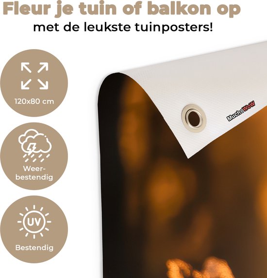 Een tuinposter van 120x80 cm, weer- en UV-bestendig.