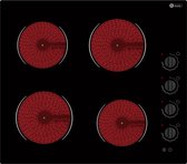 Bol.com Helvetia HTR4MV60V2 - Keramische Inbouwkookplaat met aangesloten 1 Fasekabel - draaiknop bediening aanbieding