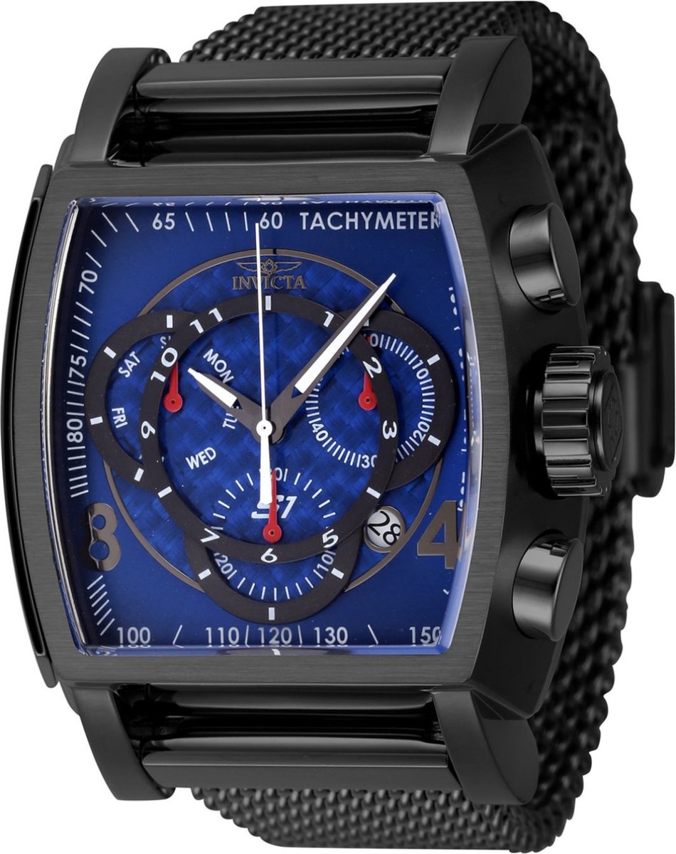 Invicta S1 Rally 46011 Heren Horloge - Waterdicht - Analoog - Quartz Uurwerk - Roestvrij Staal met blauwe Wijzerplaat - 48mm
