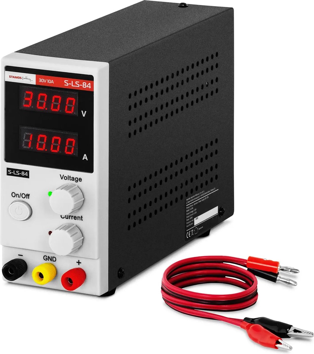 Labvoeding - 0-30 V - 0-10 A DC - 300 W - Stamos Soldering