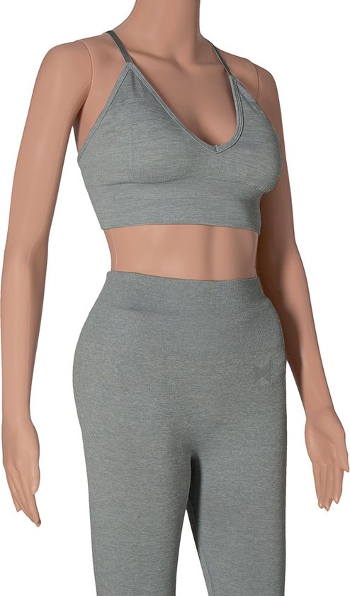 Xtreme - Ensemble de sport femme - Short/ BH - Grijs - S - Short de Sport - Vêtements de Vêtements de sport femme