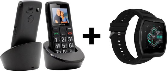 Artfone C1+ 4G - Senioren Mobiele Telefoon - Inclusief Senioren Smartwatch - Gezondheidsmeter - Hartslagmeter