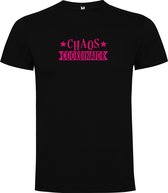 T-shirt Zwart avec image « Chaos Coordinator » rose taille M