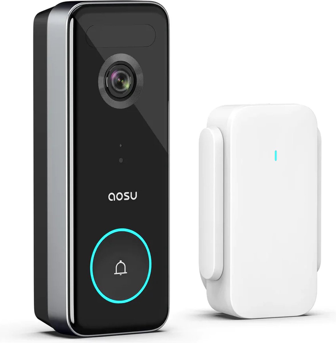 Aosu - V8S -Video Doorbell Ultra - Zwart - Wit