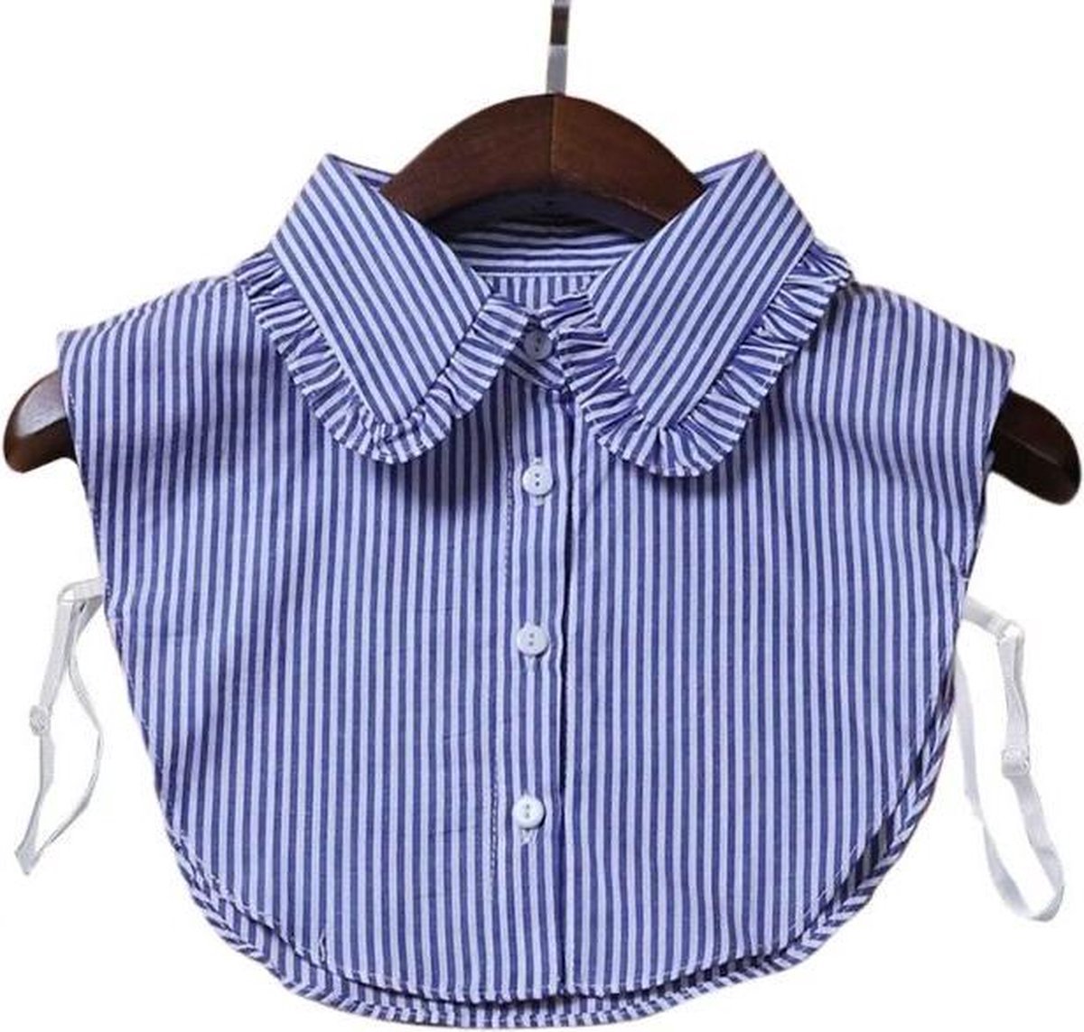 Actie4you® - Losse kraag - Blouse kraagje - Nep los kraagje – Nep Kraagje – Ronde kraag - Blauw Wit Gestreept